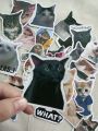 25 PCS Cute Cat Stickers Pack | Waterproof Vinyl | Kawaii Funny Cats | No Repeats | For Laptop, Bottle, Phone, Scrapbook. 