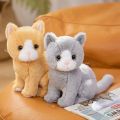 26cm Stuffed Devon Rex Cats Plush Toy Simulation Pastoral Cat Cute Cat Pet Toys Lifelike Home Decor Birthday  For Children. 