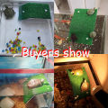 Turtle Basking Platform Turtle Habitat Simulation Lawn Ramp Turtle Dock Floating Island for Reptile Terrarium Aquarium Accessory.