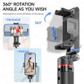 F07 Extendable Selfie Stick Desktop Tripod Phone Stand Mini Portable Quadpod for Cell Phone Video Recording with Zoom Remote.