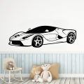 1pc Car Self Adhesive Vinyl Wallpaper Sticker For Living Room Decoration Sport Car Wall Decal Accessories Murals. 