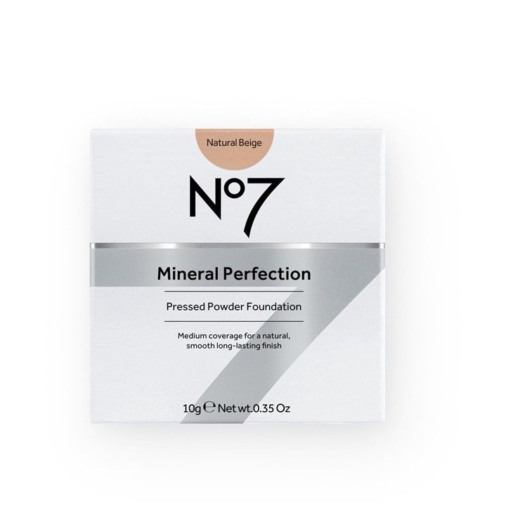 No7 Mineral Perfection Pressed Powder Foundation 10g. (Natural Beige) Number Seven Foundation Powder, Natural Beige Color.