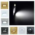 PIR Motion Detector Sensor Led Stair Light 1.5W Infrared Human Body Induction Wall Lamp Recessed Step Ladder Staircase Bedroom. 
