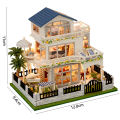 NEW DIY Wooden Mini Seaside Villa Miniature Building Kits Doll Houses With Furniture Casa Dollhouses for Friends Birthday . 