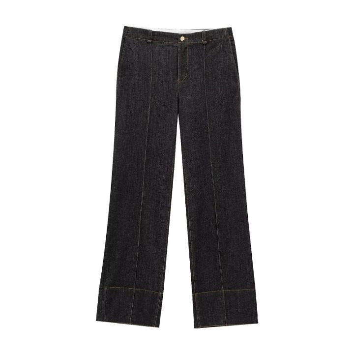 MUJER%202025%20Denim%20Women's%20Pants%20Sets%20Button%20up%20Shirt%20Two%20Piece%20Outfits%20Woman%20High%20Waist%20Women's%20Trousers%20Suits%20Spring%20Lady%20Sets%20-%20Image%204