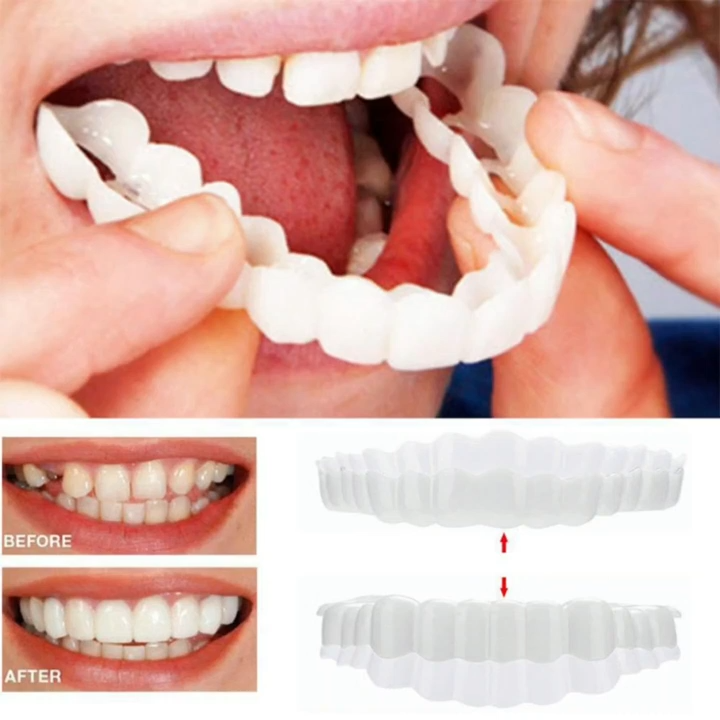 Snap On Smile Veneers Teeth For Men And Women Moldable False Artificial Braces Teeth Kits Snap On Smile - Veneers Teeth for Men and Women Instant Smile Veneer Silicone Fake Teeth Cover  1 Pair Snap on Teeth Veneers for Men and Women