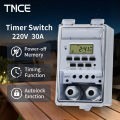 TNCE 30A Timer Switch, Waterproof 220V time controller, set to seconds, 32 groups of timer on and off, for light, water pump.