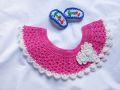 Kushikatar gola Crochet baby neck for any size made by the thread of Nine best for summer baby girls Handmade Fashionable cute Crochet Baby Neck Design dress for girls 1 peices white and Green Colour Kushikatar jamar gola crochet baby neck design.