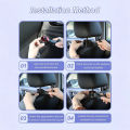 2Pcs 2-in-1 Car Seat Hook Phone Holder: 360° Rotatable, Secure Lock, Soft Silicone, ABS, Hidden Design, Fits 2.1-3.9" Phones.