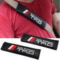 2pcs/set Carbon fiber Seat belt Shoulder Pads covers Toyota TRD Logo.
