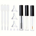 Set of 3 Empty 10ml Mascara Tubes with Mascara Brush for Castor Oil Universal Dispenser Bottle with 3 Funnels, 3 Pipettes.