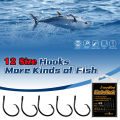 Black Offset Circle Hooks for Big Game Saltwater Tuna Fishing Hook 4# 1# 1/0# 2/0# 3/0# 4/0# 5/0# 6/0# 7/0# 8/0# 10/0# 12/0#.