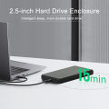 2.5 SSD Enclosure with USB C Adapter, Internal Solid State Drive Case Read SATA to USB3.0 Tool-Free for 2.5 Inch SSD Hard Drive. 