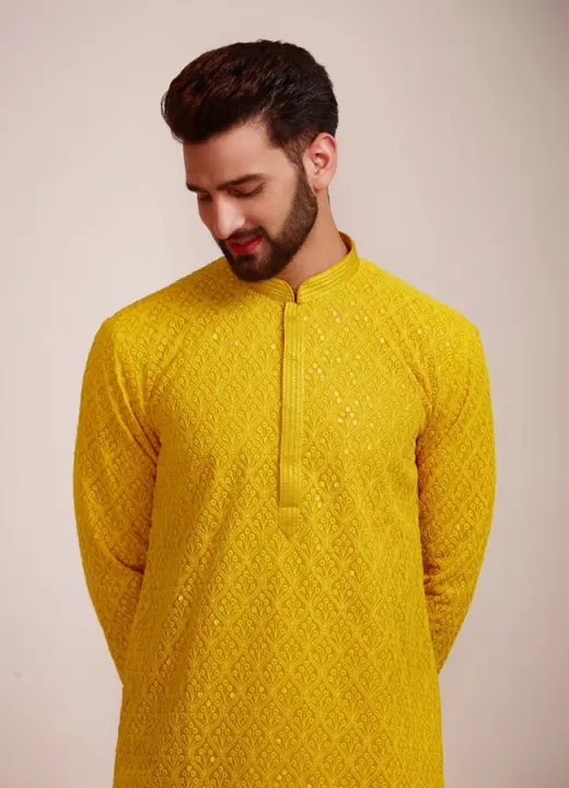 Embroidery%20Work%20Pure%20Cotton%20Kurta%20Pajama%20Set%20%7C%7C%20Kurtha%20Suruwal%20Set%20For%20Mens%20-%20Image%203