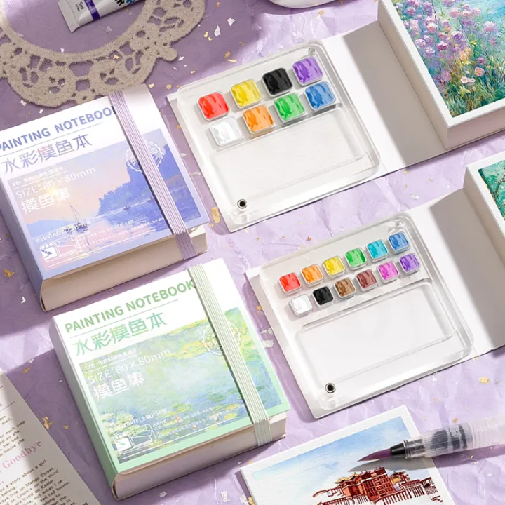 Mini%20Watercolor%20Painting%20Notebook%20With%20Pigment%20Palettle%20Creative%20Small%20Portable%20Drawing%20Sketching%20Book%20Art%20Stationery%20-%20Image%202