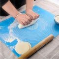 Silicone Rolling Pin Baking Tools Soft Cake Board Pastry Boards Dough Kneading Mat with Calibration High Temperature Resistant (Colour : Pink, Pastry Board Size: 50 x 40 cm). 