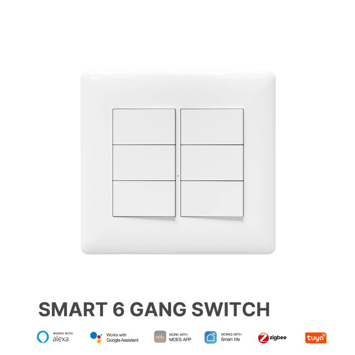 MOES%20Tuya%20WiFi%20Brazil%20Socket%20Outlet%20Independent%20Switch%20and%20Zigbee%20Light%20Switch%204/6%20Gangs%20Alexa%20%20Home%20Voice%20Control%20-%20Image%207
