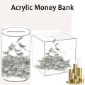 Saving Piggy Bank Adults Kids Transparent Acrylic Money Box Reusable money saving box Coin Bills Money Bank Safe for money.
