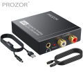 PROZOR DAC Digital to Analog Converter Optical Coaxial Fiber SPDIF to RCA 3.5mm Jack Audio Adapter With Optical Cable Adapter. 