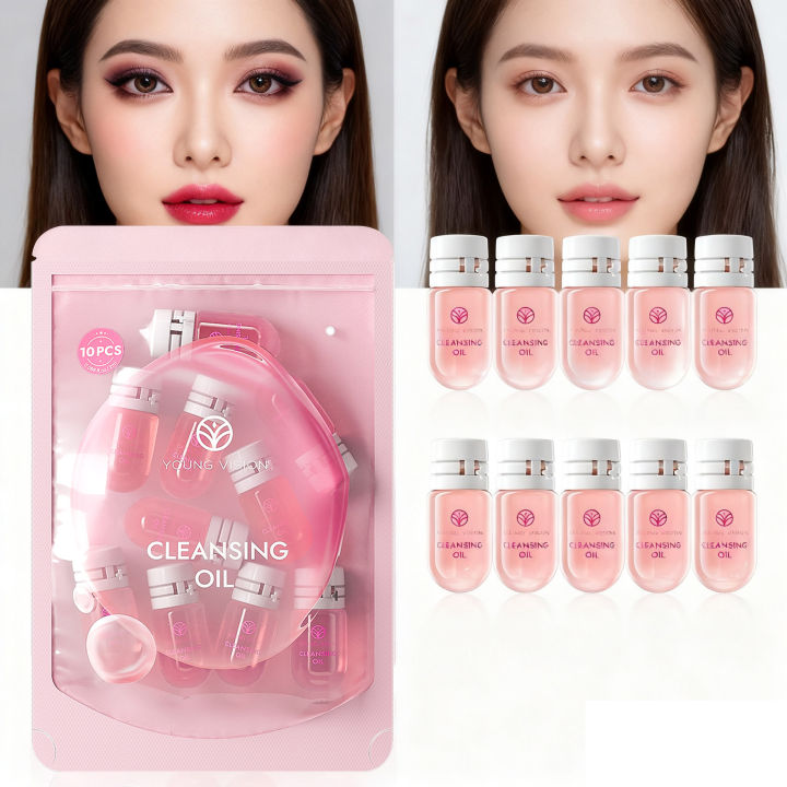 YOUNG%20VISION%205pcs/10pcs%20Cleansing%20oil%20Rose%20Flower%20Makeup%20Remover%20Oil%20Mild%20Non-irritating%20Pore%20Cleansing%20Makeup%20Remover%20Set%20-%20Image%202