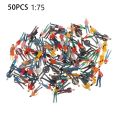 50Pcs 1:75 Model Miniature Figures Model Scale 19-25mm Painted Scenes Moing People Assorted Poses Random Scale Passenger. 
