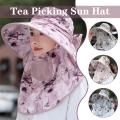 Summer Women Wide Brim Garden Work Shade Hat Face Mask No Detachable Sunhat Outdoor Breathable Fisherman Hat UV Protection .