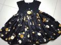 Black colour baby dress ( Crochet halfbody and chaina linen clothes).