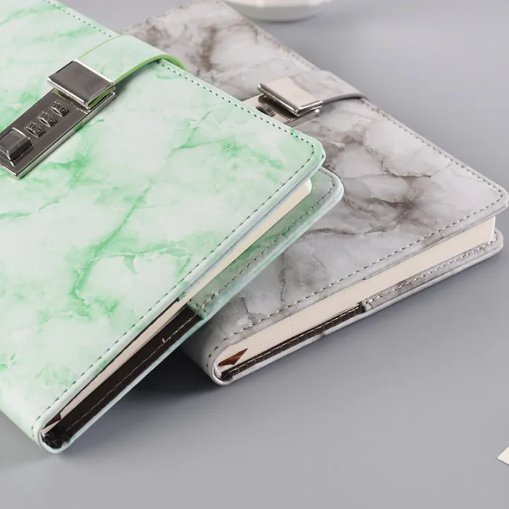 A5%20Marble%20Patterned%20Vintage%20Password%20Locked%20Notebook,%20Minimalist%20Student%20Diary,%20Soft%20Copy%20Notebook%20-%20Image%202