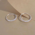 Fashion Silvery Hoop Earrings for Sparkling Hoop Earrings Frosted Hoop Earrings Valentine's Day Mother's Day Jewelry .