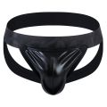 Men's Jockstraps Underwear Jock with Removable Codpiece 'Big Bulge' PU Men Sexy G String Thong Penis Pouch Strap Harness. 
