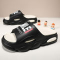 Men Thick Sole Summer Beach Slides Bathroom Anti Slip Slipper Soft Sandals Simplicity Ultra Light Letter Shoes Men Slippers. 