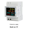 6IN1 Din Rail AC Monitor 110V 220V 380V 100A Voltage Current Power Factor Active KWH Electric Energy Frequency Meter VOLT AMP. 