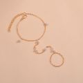 Pearl Finger Ring For Girls And Women Wearing At Wedding Occasion Dating Party.