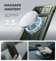For iPhone 13 Pro Max Full Body Rugged Armor Shockproof Magnetic Case with Camera Cover and Built-in Screen Protector Kickstand. 