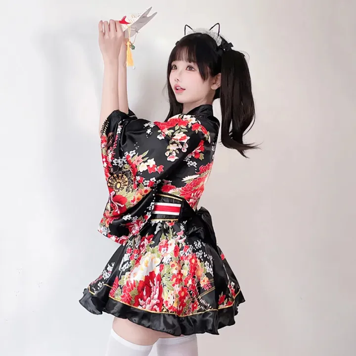 Japanese%20Modified%20Kimono%20Dress%20For%20Women%20Bathrobe%20Summer%20Cosplay%20Costume%20Anime%20Halloween%20Costumes%20%20Sweet%20Geisha%20Kawaii%20Girl%20-%20Image%202
