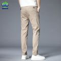 Summer Thin Casual Pants Men Cotton Stretch Slim Fit Elastic Waist Business Classic Korean Trousers Male Khaki Black Green 28-38. 
