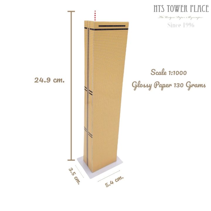 Paper Building Model, Kli 63 Building (Seoul, Korea), Has 63 Floors, Width 3.5 Cm. Length 5.4 Cm. Height 24.9 Cm.