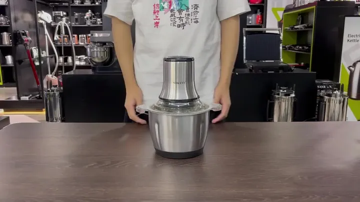 Sokany Meat Grinder Chopper LB-7005A Stainless Steel Electric 2 Speeds 3L Jar 220-240V-50/60Hz 800W