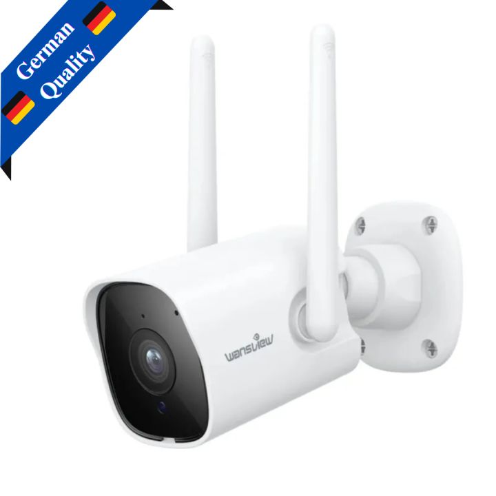 Outdoor Surveillance Camera with WiFi, Data Protection Area, Two-Way Audio, IP66 Waterproof Security Camera, SD Card Slot, Remote Access, RTSP & ONVIF Support, 1080P HD Night Vision, Alexa Compatible, Aluminium Alloy Build, 2.4 GHz WiFi for Home Security