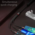 3 in 1 66W 6A Fast Charging USB Type C Cable Micro USB Cable for iPhone Charging Cable for Samsung Xiaomi Charger Cable. 
