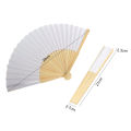 Blank White DIY Folding Fan Hand Practice Foldable Paper Fan Portable Hand-painted Personalized Creative for Calligraphy Drawing. 