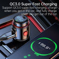 Bluetooth 5.4 Car Adapter Wireless AUX FM Transmitter USB C&QC3.0  PD 30W Fast Charging Cigarette Lighter Radio Music Bass. 