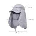 Outdoor Sport Hiking Visor Hat UV Guard Face Neck Cover Fishing Sun Protection Cap For Camping Climbing. 
