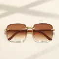 Square Frameless Classic Gradient Women Sunglasses. 