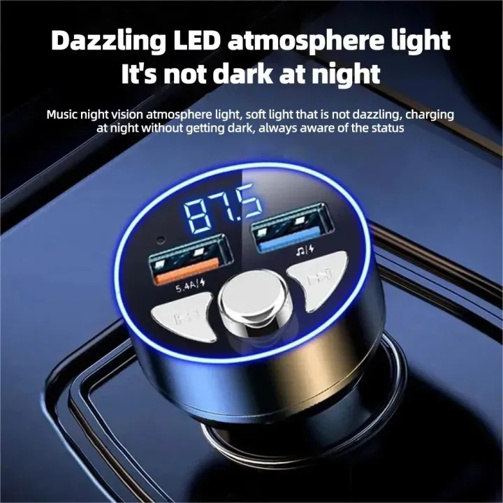 Car%20Bluetooth%20Transmitter%205.4A%20Dual%20USB%20Fast%20Charging%20Car%20Charger%20MP3%20Player%20Hands-Free%20Call%20Voice%20Navigation%20FM%20Radio%20Adapter%20-%20Image%204