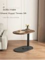 oval sofa side table black & brown. 