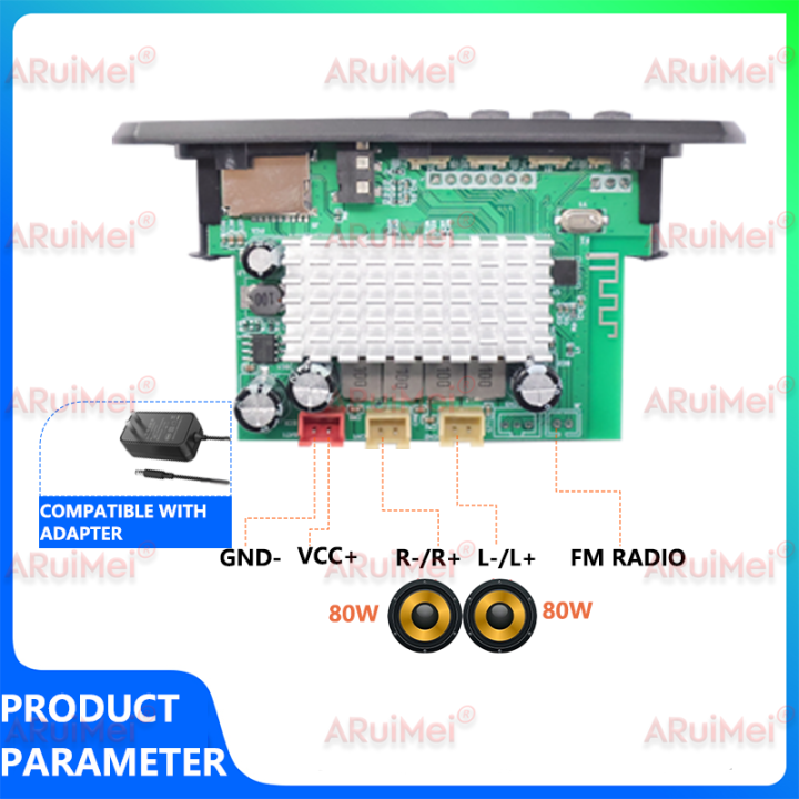 160W%20Amplifier%20Bluetooth%205.1%20MP3%20Decoder%20Board%202*80W%20Audio%20Player%2012V%20DIY%20MP3%20Player%20Car%20FM%20Radio%20Module%20TF%20USB%20Mic%20Record%20Call%20-%20Image%202
