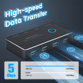 RSHTECH USB 3.0 Hub Switch Selector with 4 USB 3.0 Ports Aluminum 2 Computers Sharing 5 Peripheral Devices USB KM Switcher Hub. 