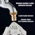 Copper mouthed washing machine faucet, 1/2 inch 4-point, wall mounted garden balcony faucet, quick connect single cooling faucet. 