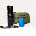 Multifunctional P90 RL-W409 Laser Heavy Duty LED Tactical Flashlight 1Km Range and Long Lasting Backup Torch 8800mAh Rechargeable Cell Included. 